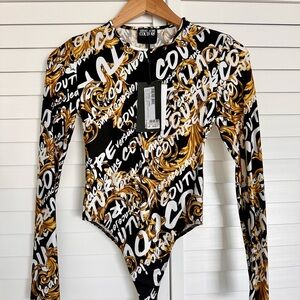Versace Jeans Couture Black and Gold Bodysuit